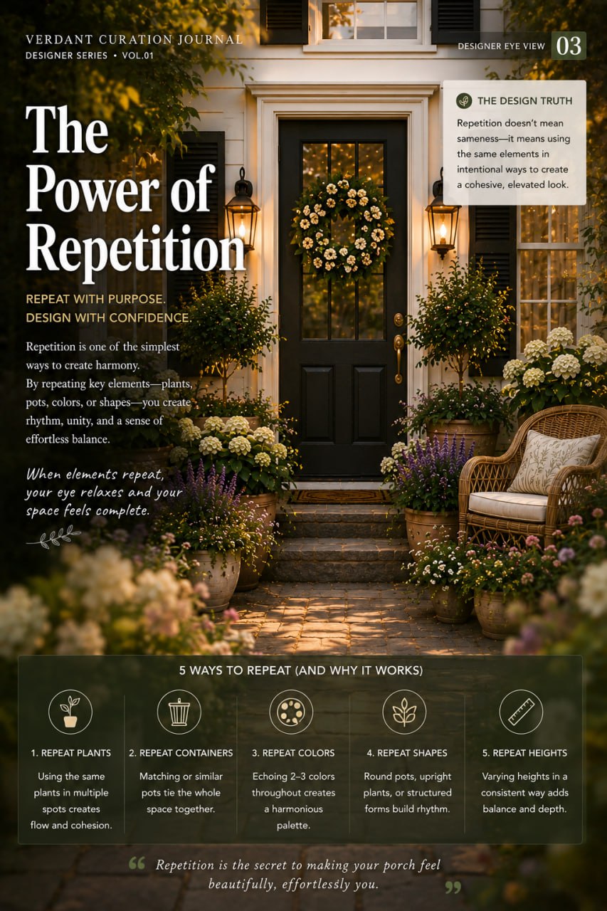 VC Journal — The Power of Repetition page with 5 Ways to Repeat infographic