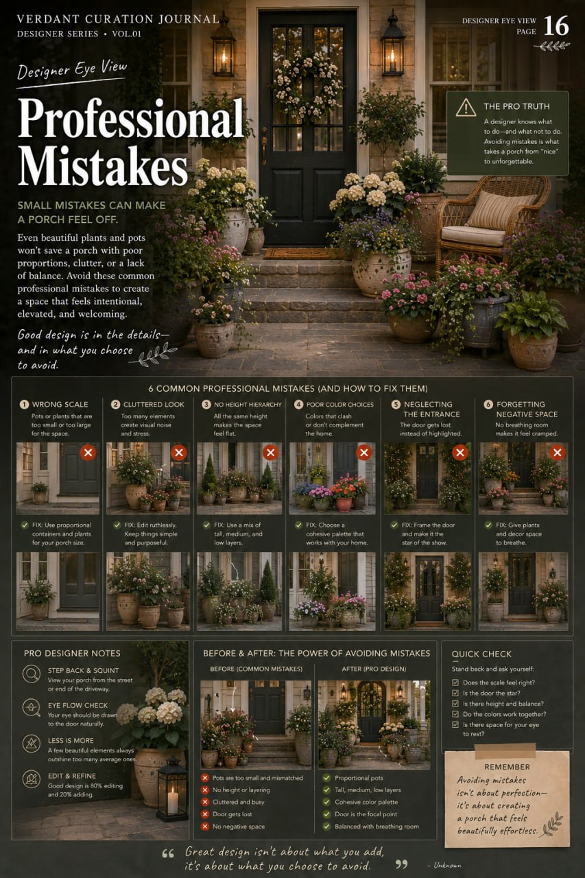 VC Journal — Professional Mistakes page showing 6 common errors and fixes