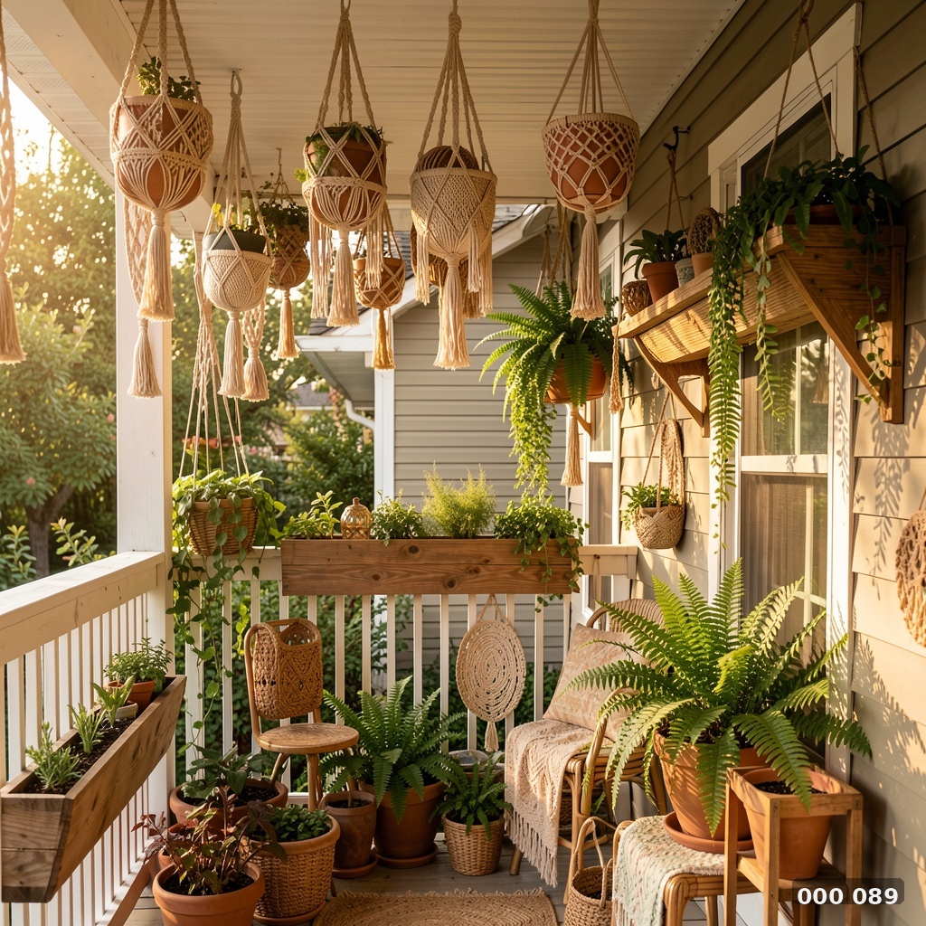 Boho hanging garden porch