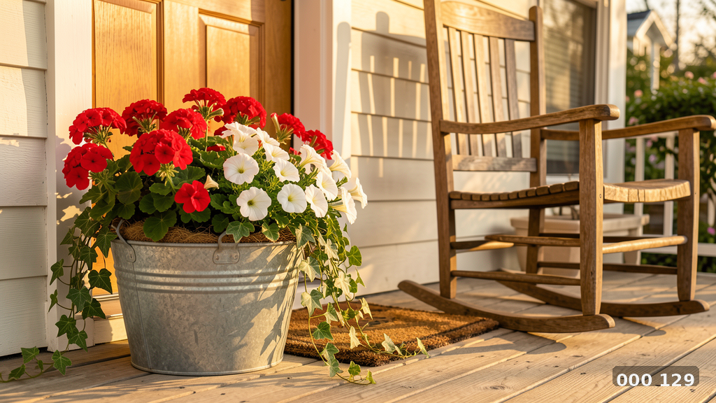 Rustic Farmhouse Basket Front Porch Planter
