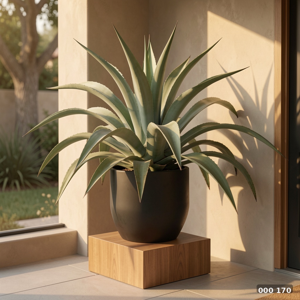 Succulent on pedestal