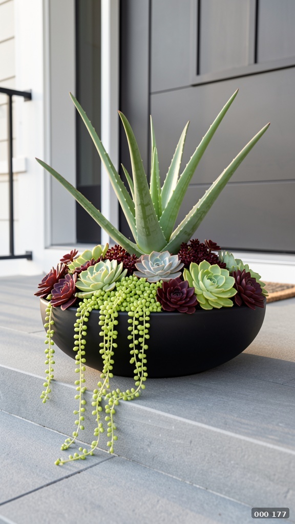 Modern minimalist succulent bowl