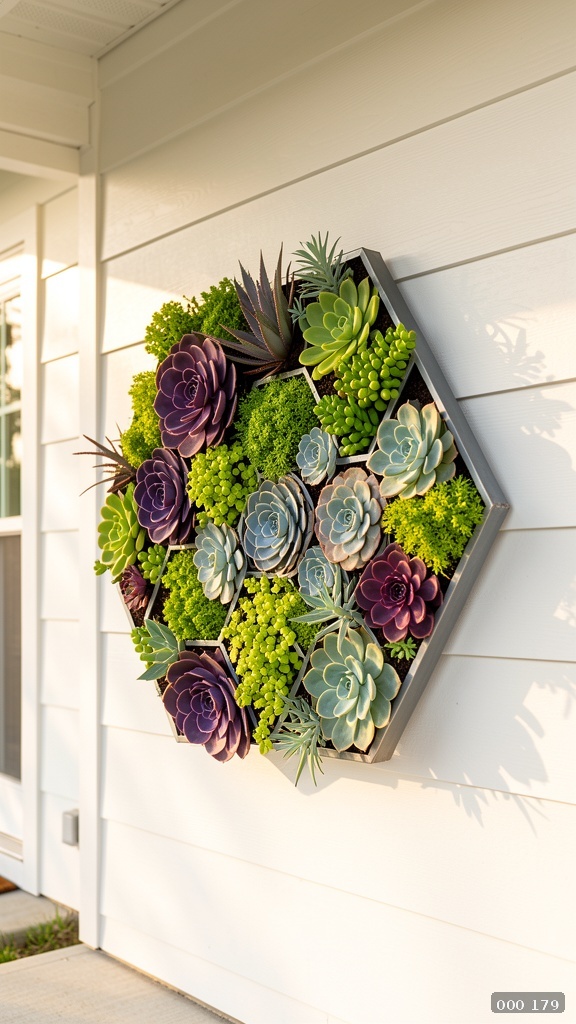 Modern geometric succulent wall art