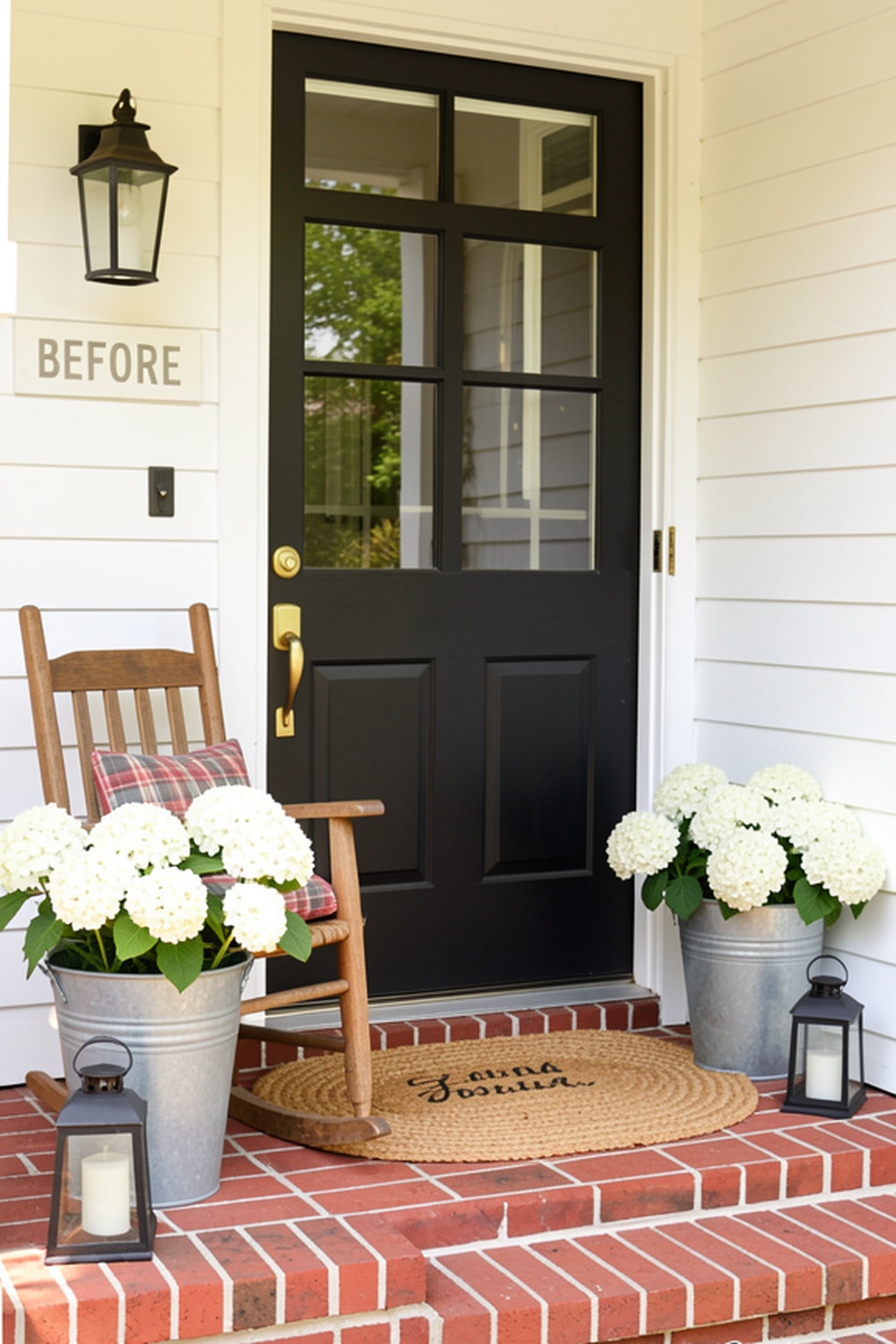 Farmhouse rustic porch transformation