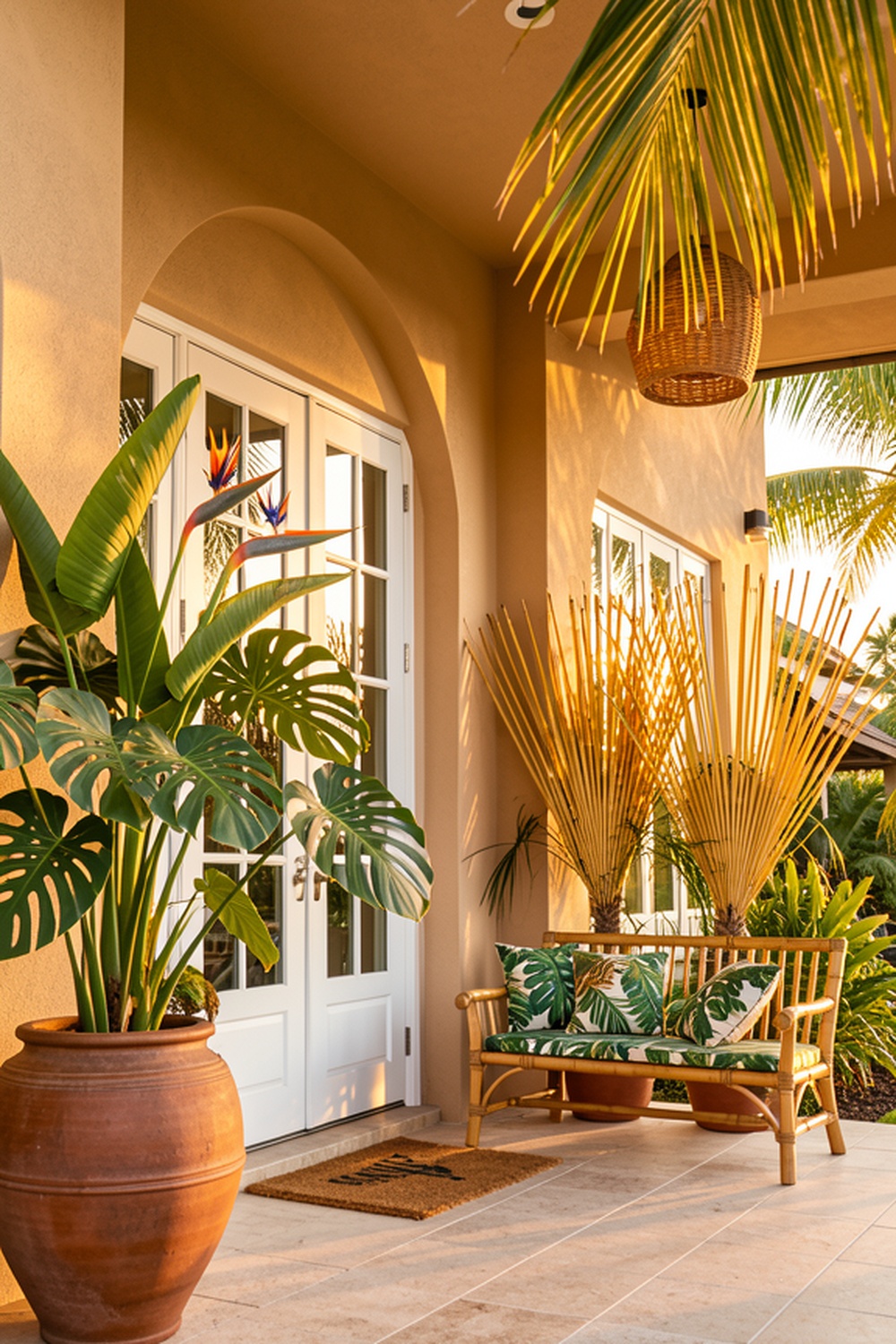 Tropical resort entrance transformation